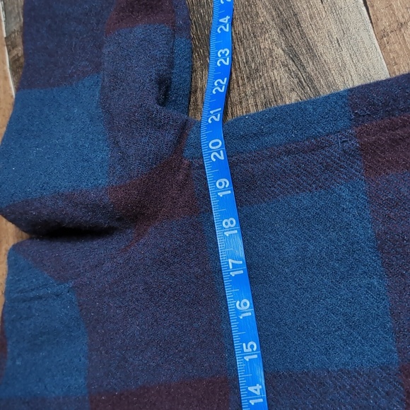 Woolrich Giant Buffalo Plaid Wool Bomber Jacket Size Medium In Blue & Brick Red - Picture 9 of 10